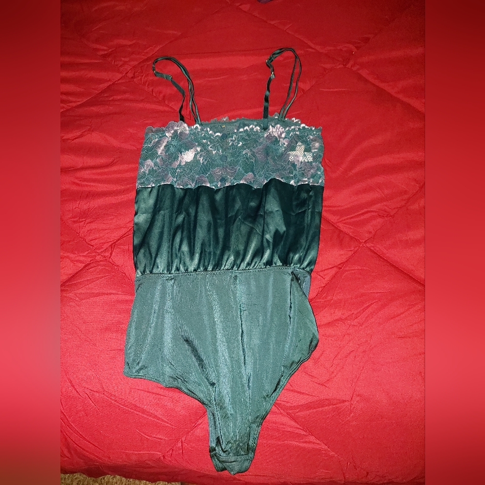 Auden Intimates Satiny Bodysuit - Green